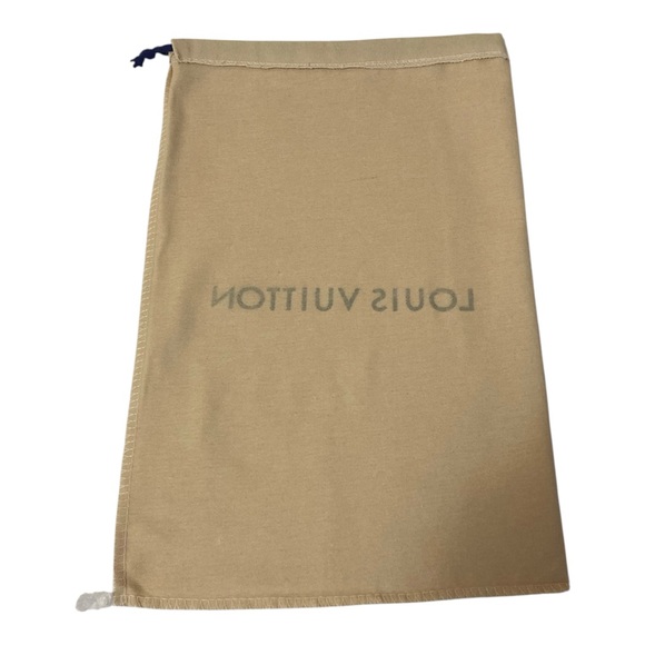 Louis Vuitton Beige Dust Bag Blue Drawstring Blue/Gray Letters 9 1/4” x 14 1/2” - Picture 5 of 10